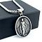 Retro Rock Punk Men's Greek Mythology Virgin Mary Stainless Steel Pendant Necklaces, Stainless Steel Color