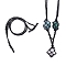 Adjustable Braided Nylon Cord and Waxed Cotton Thread Cords Macrame Pouch Necklace Making, Interchangeable Stone, with Glass Beads, Black, 18-7/8 inch(48cm)