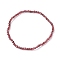 3mm Natural Garnet Beads Stretch Bracelet for Girl Women, Inner Diameter: 2-1/4 inch(5.65cm), Beads: 3mm
