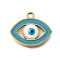 PVD Vacuum Plating 201 Stainless Steel Pendants, with Enamel, Evil Eye Charm, Real 18K Gold Plated, Eye, 12x15x2mm, Hole: 1.5mm