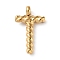 316 Surgical Stainless Steel Pendants & Charms, Golden, Letter T, 14x8.5x2mm, Hole: 2mm
