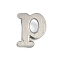 304 Stainless Steel Beads, Letter, Letter P, 10x8x5mm, Hole: 3mm