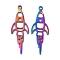 Ion Plating(IP) 304 Stainless Steel Pendants, Rocket Charm, Rainbow Color, 35x12.5x1mm, Hole: 1.8mm