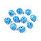 Handmade Lampwork Beads, Flower, Deep Sky Blue, 10~11x11.5~12.5mm, Hole: 1.2mm