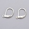 304 Stainless Steel Leverback Earring Findings, with Loop, Silver Color Plated, 15x10x1.5mm, Hole: 1.2mm, Pin: 1x0.8mm