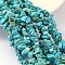 Dyed Natural White Jade Chip Beads, Imitation Green Turquoise, Deep Sky Blue, 4~10x4~6x2~4mm, Hole: 1mm, about 210pcs/strand, 80~81cm