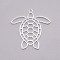 Alloy Open Back Bezel Pendants, for DIY UV Resin, Epoxy Resin, Pressed Flower Jewelry, Tortoise, Lead Free and Cadmium Free, Long-Lasting Plated, Silver, 51x50x2mm, Hole: 2mm