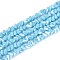 Electroplate Opaque Glass Beads Strands, Triangle, AB Color Plated, Faceted, Light Sky Blue, 3~3.5x4~4.5x4~4.5mm, Hole: 0.8mm, about 121~131pcs/strand, 14.37~15.35 inch(36.5~39cm)