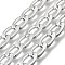 Aluminium Curb Chains, with Spool, Unwelded, Platinum, 15x9.5x2.5mm, about 32.81 Feet(10m)/Roll