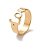 Ion Plating(IP) 201 Stainless Steel Word Love Finger Ring, Hollow Wide Ring for Valentine's Day, Golden, US Size 6 1/2(16.9mm)