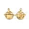 Ion Plating(IP) 304 Stainless Steel Pendants, Planet with Star Charm, Real 18K Gold Plated, 16x15x2mm, Hole: 1.8mm