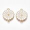 Alloy Links connectors, with Enamel, Cadmium Free & Lead Free, Flower, Light Gold, White, 23x18x2mm, Hole: 1mm