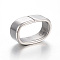 Non-Tarnish 304 Stainless Steel Slide Charms/Slider Beads, For Leather Cord Bracelets Making, Oval, Stainless Steel Color, 15x9.5x5mm, Hole: 6.5x12mm