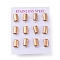 304 Stainless Steel Stud Earrings, Rectangle, Light Gold, 12x7.5mm, 12pcs/set