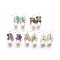 Natural Mixed Gemstone Dangle Earrings, with Teardrop Shell Pearl Bead, Brass Ball Head pins, 304 Stainless Steel Jump Rings and Brass Earring Hooks, 49~51mm
