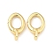 Brass Spring Gate Rings, Oval, Cadmium Free & Lead Free, Long-Lasting Plated, Real 18K Gold Plated, 15.5x9x2.5mm, Hole: 1.8x2.5mm