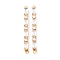 Brass Clear Cubic Zirconia Links Connectors, Long-Lasting Plated, Rectangle & Round, Real 18K Gold Plated, 58x4x4mm, Hole: 2.5mm