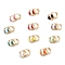 Brass Micro Pave Clear Cubic Zirconia Huggie Hoop Earrings, with Enamel, Heart, Real 18K Gold Plated, Mixed Color, 13x2~7mm, Pin: 0.7mm
