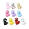 Alloy with Spary Painted Pendants, Lead Free & Nickel Free & Cadmium Free, Cat Shape, Mixed Color, 18x13x5mm, Hole: 1.5mm