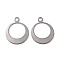 Tarnish Resistant 201 Stainless Steel Pendants, Round Ring, Stainless Steel Color, 26x21x1mm, Hole: 2.8mm