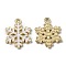 Alloy Enamel Pendants, for Christmas, Snowflake, White, Golden, 20.5x16x1.7mm, Hole: 1.5mm