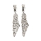 Non-Tarnish 304 Stainless Steel Pendants, Laser Cut, Cloud Charm, Stainless Steel Color, 35x9x1mm, Hole: 5.5x3mm