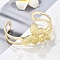 Butterfly Brass Cuff Open Bangles, Long-Lasting Plated, Golden, Inner Diameter: 2-3/8x1-7/8 inch(6.1x4.8cm)