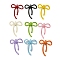 Spray Paint Alloy Pendants, Lead Free & Cadmium Free, Bowknot Charms, Mixed Color, 25.5x20.5x4mm, Hole: 1mm