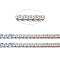 Ion Plating(IP) 304 Stainless Steel Cuban Link Chains, Chunky Chains, Unwelded, with Spool, Rainbow Color, Link: 10x7x1.8mm, about 32.8 Feet(10m)/roll