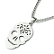 Stainless Steel Pendant Necklaces, Box Chains, Skull, Stainless Steel Color, 23.66 inch(60.1cm)