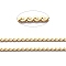 304 Stainless Steel Serpentine Chains, Soldered, with Spool, Golden, 0.8x0.3mm, about 32.8 Feet(10m)/roll