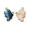 Alloy Enamel Pendants, Golden, Butterfly Charm, Blue, 24.5x16.5x2mm, Hole: 1.6mm