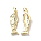 Rack Plating Brass Micro Pave Cubic Zirconia Pendants, Cadmium Free & Lead Free, with Jump Ring, Fish Charm, Real 18K Gold Plated, 25.5x8x4mm, Hole: 3.3mm