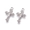 Tarnish Resistant 304 Stainless Steel Pendants, For Easter, Crucifix Cross, Stainless Steel Color, 25x15x2mm, Hole: 1.8mm