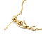Brass Box Chain Adjustable Slider Necklaces, Real 18K Gold Plated, 17.95x0.04 inch(45.6x0.09cm)