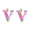 Ion Plating(IP) 304 Stainless Steel Charms, Laser Cut, Alphabet, Rainbow Color, Letter.V, 12x10x0.8mm, Hole: 1mm