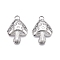 Non-Tarnish 304 Stainless Steel Pendants, Mushroom Charm, Stainless Steel Color, 23.5x15.5x4mm, Hole: 1.8mm