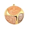 Ion Plating(IP) 304 Stainless Steel Pendants, with Enamel, Real 18K Gold Plated, Half Round Charm, Colorful, 26x24x5mm, Hole: 1.5mm