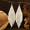 Bohemian Style Glass Seed Bead Handmade Tassel Dangle Earrings for Women