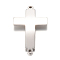 Non-Tarnish 201 Stainless Steel Links connectors, Latin Sideways Cross, Stainless Steel Color, 25x14.5x1mm, Hole: 1mm
