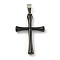 304 Stainless Steel Pendants, Cross Charm, Black, 27x17.5x3mm, Hole: 5x2.5mm