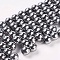 Synthetic Magnetic Hematite Beads Strands, Round, Platinum Plated, 8mm, Hole: 1mm, about 52~55pcs/strand, 16 inch