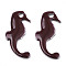 201 Stainless Steel Enamel Charms, Sea Horse, Stainless Steel Color, Light Sky Blue, 15x7x1mm, Hole: 1.2mm