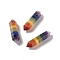 Chakra Theme Assembled Quartz Crystal & Amethyst & Lapis Lazuli & Green Aventurine & Topaz Jade & Red Aventurien & Red Jaspser Healing Stones, Reiki Energy Balancing Meditation Therapy Wand, for Wire Wrapped Pendants Making, No Hole/Undrilled, Double Terminated Points, 43x11x10mm