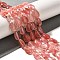 Cherry Quartz Glass Beads Strands, Teardrop, 13.5~14x10~10.5x5mm, Hole: 1mm, about 27~28pcs/strand, 37.3~38.3cm