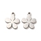 Non-Tarnish 304 Stainless Steel Charms, Laser Cut, Flower Charm, Stainless Steel Color, 12.5x10.5x1.4mm, Hole: 1.4mm
