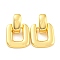 Rack Plating Brass Square Dangle Stud Earrings, Long-Lasting Plated, Lead Free & Cadmium Free, Real 18K Gold Plated, 26.5x17.5mm