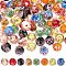 OLYCRAFT 80pcs 8mm Gold Sand Lampwork Beads Glass Handmade Inner Flower Loose Beads Round Spacer Beads for Rosary Making Jewelry Craft Making with 1.4mm Hole - 8 Colors