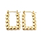 Rectangle Bubble 304 Stainless Steel Hoop Earrings for Women, Real 14K Gold Plated, 26x19x2.5mm