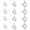 12Pcs 3 Size 925 Sterling Silver Spring Ring Clasps, with 12Pcs Open Jump Rings, Silver, 7.5~10.5x6~9x1~2mm, Hole: 1.4~1.6mm, Inner Diameter: 3~3.8mm, 4Pcs/size